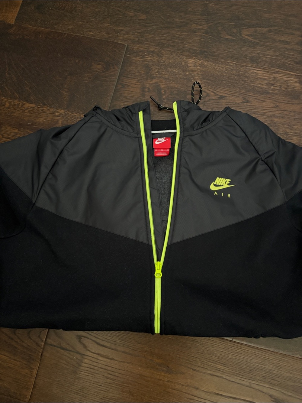 Nike Black Hoodie with Neon Yellow Accents